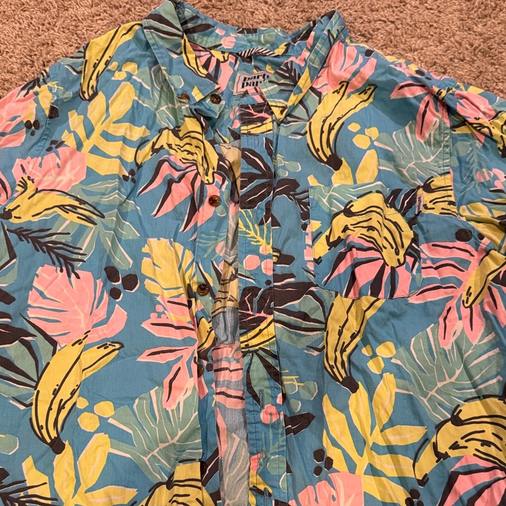 Party Pants Colorful Banana Print Button-Up Shirt